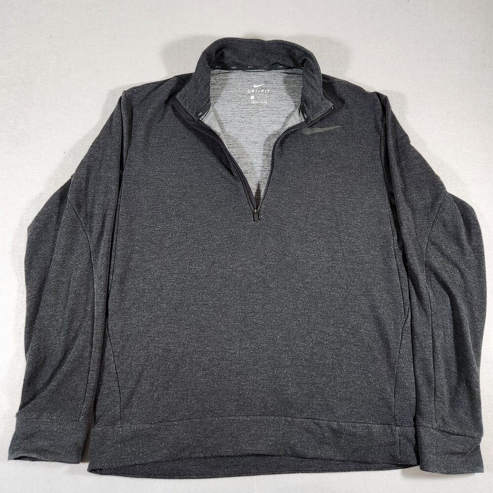 Nike Dri-FIT Moisture-wicking Lightweight Training Quarter Zip Gray Top Size M